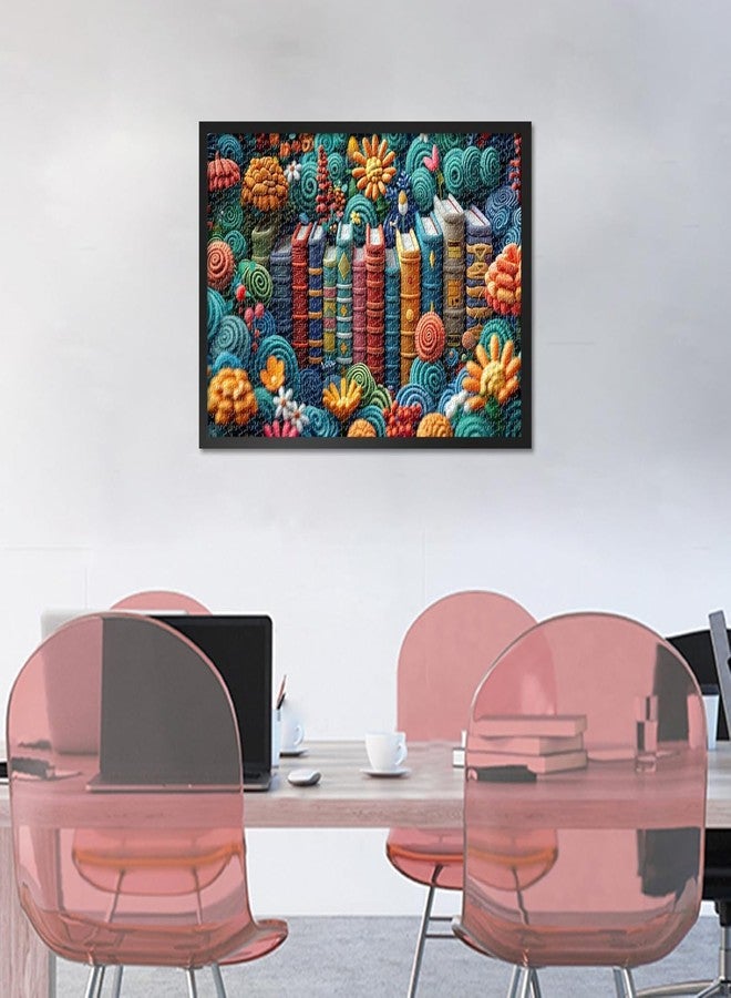 Rebotipy Jigsaw Puzzles for Adults Vintage Row Books Jigsaw Game Abstract Book Picture 1000 Pieces Puzzles Books in Flowers Paintings Puzzle Kits Modern Men Lady Crafts Gifts - Image 3